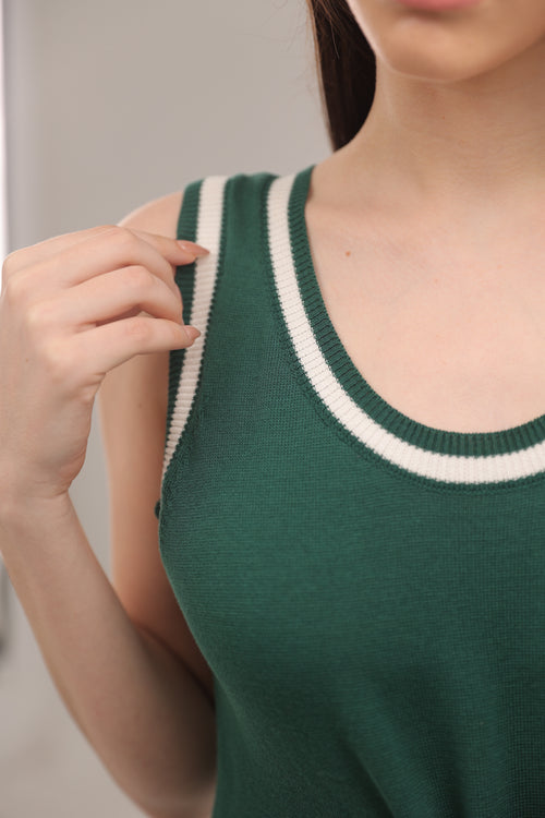 Contour Knit Dress in Royal Green