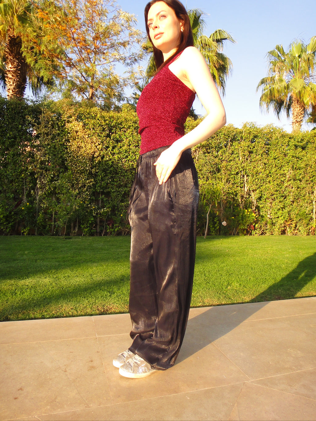 Silque Flow Trousers in Bespoke Black