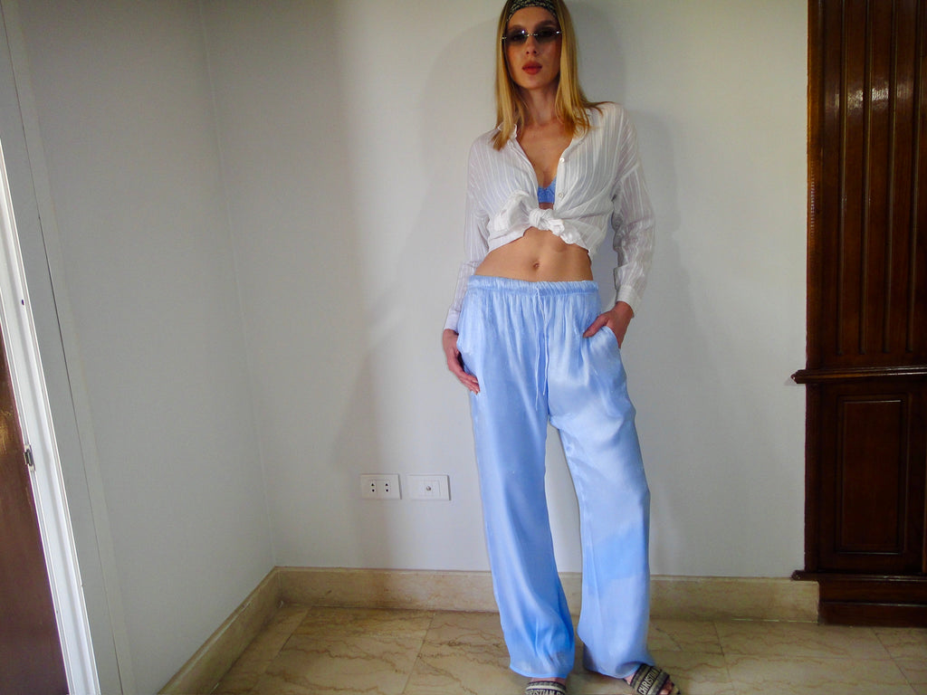 Silque Flow Trousers in Baby Blue