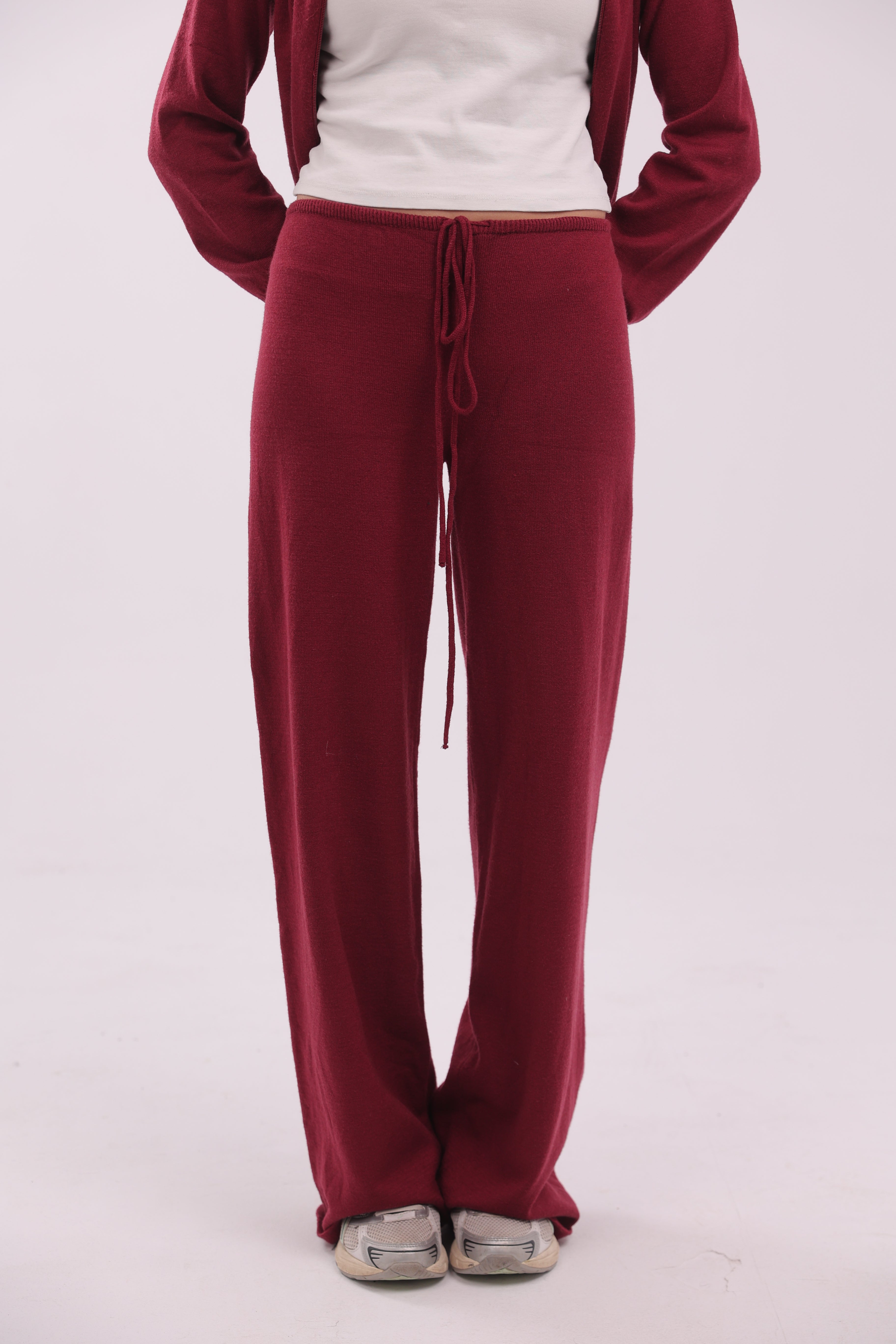 Capucine Knit Pants in Burgundy