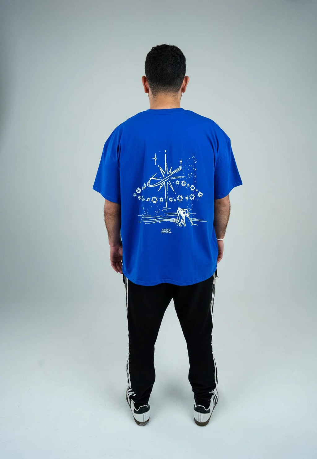 OSS Tee in Signature Blue and White