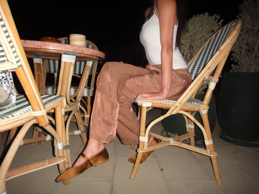 Silque Flow trousers in Barley Brown