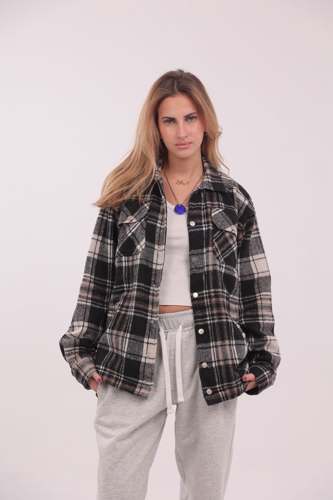 Heavyweight Flannel Jacket Black & Brown