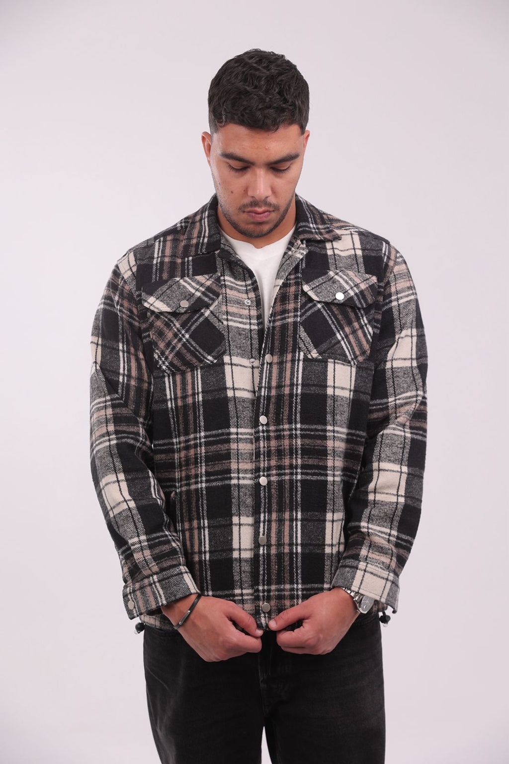 Heavyweight Flannel Jacket Black & Brown