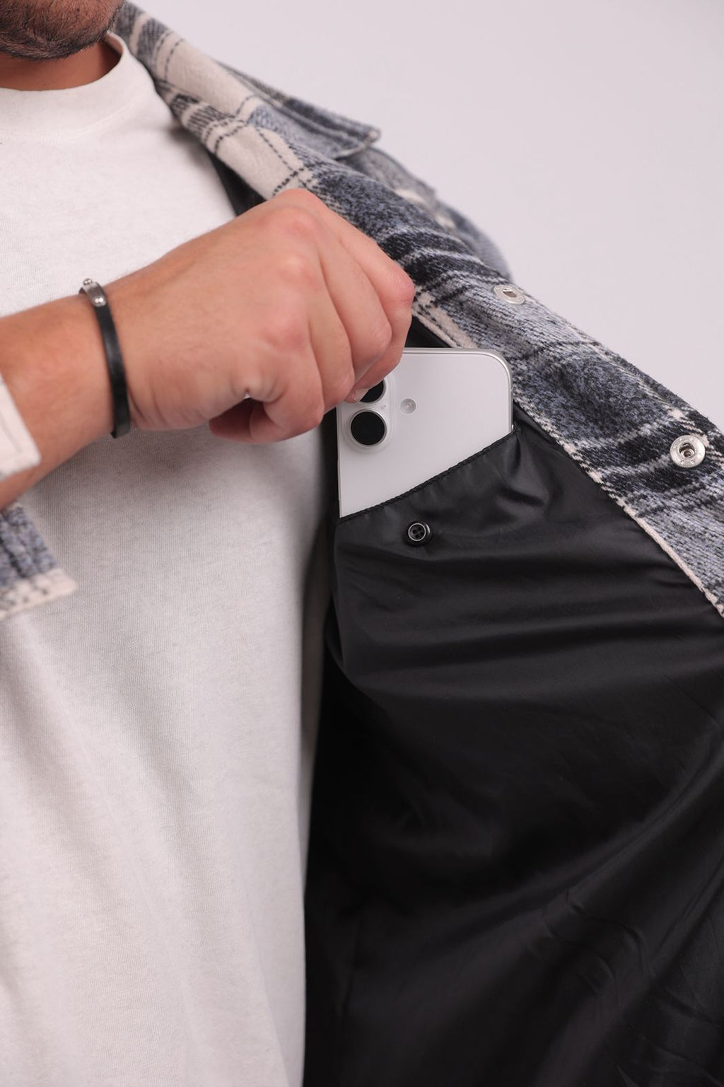 Heavy Weight Flannel Jacket in Blue & White