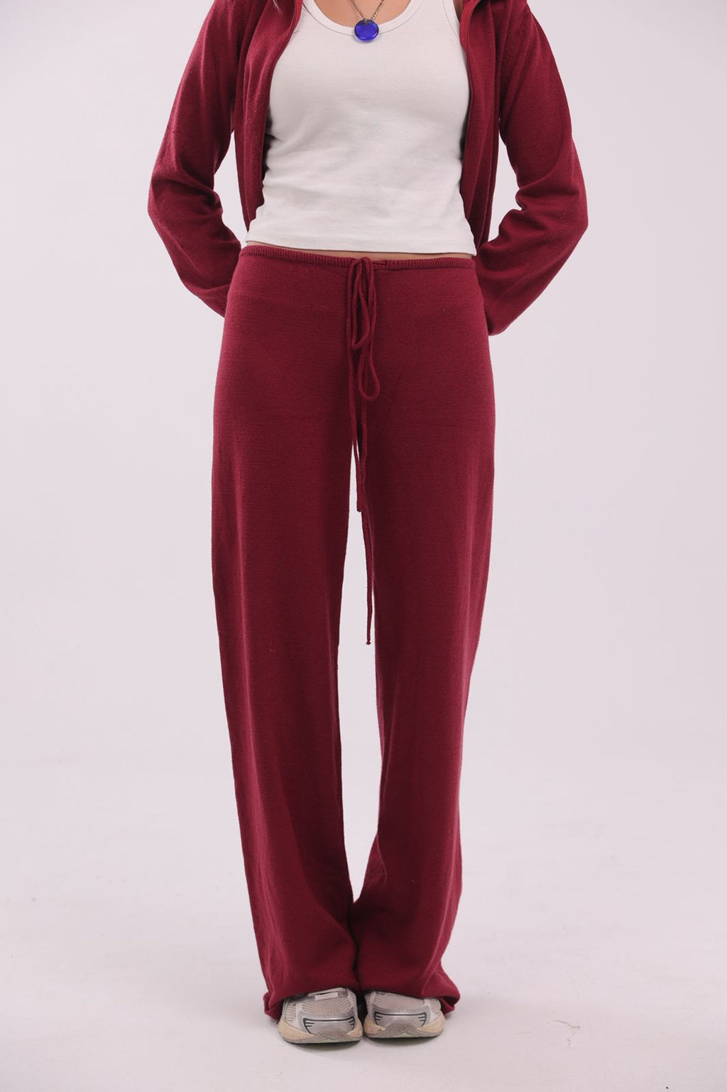 Capucine Knit Pants in Burgundy