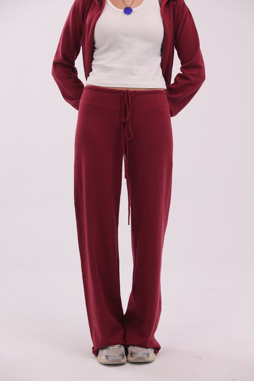 Capucine Knit Pants in Burgundy