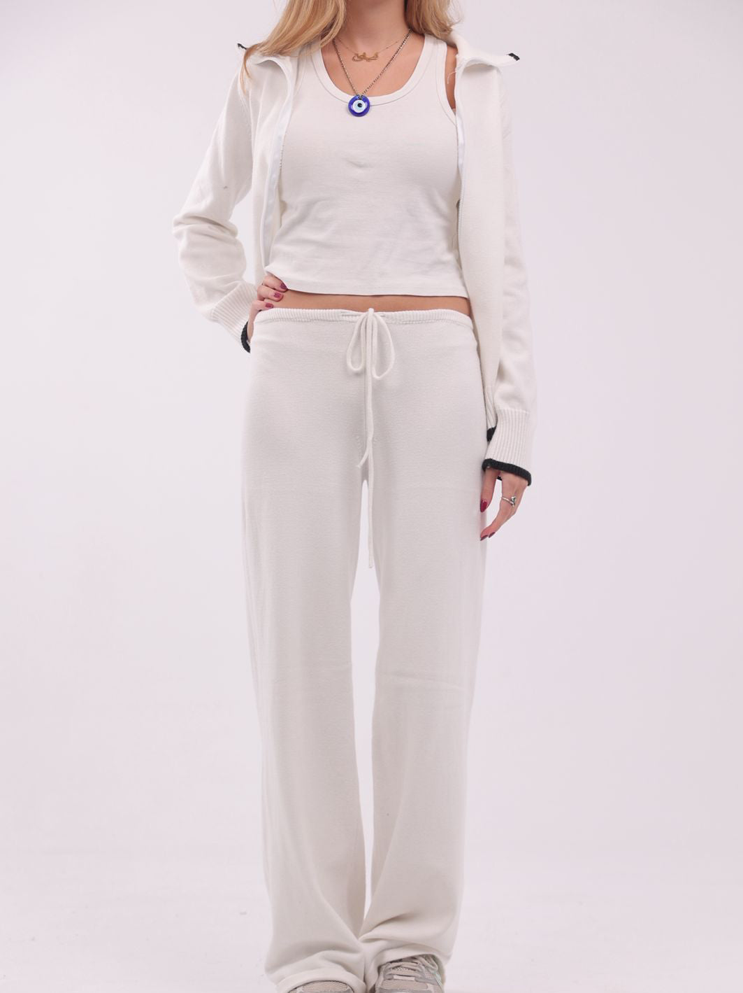 Capucine Knit Pants in White